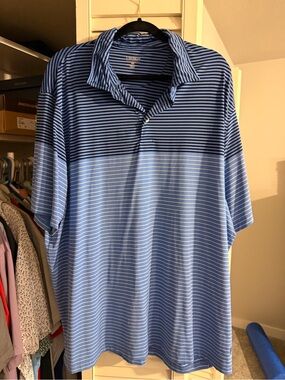 Callaway Blue Striped Polo Shirt